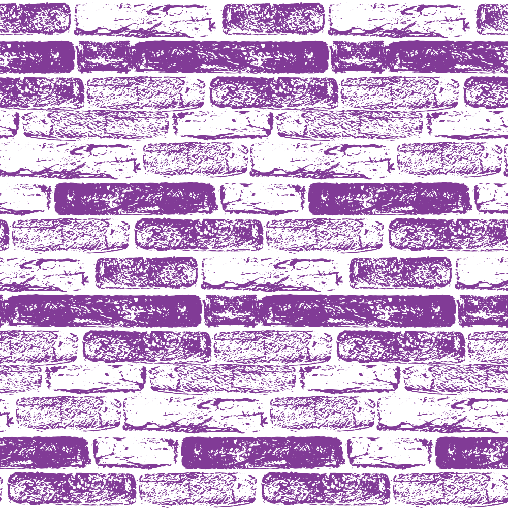Hand Drawn Brick Wall Fabric - Grape