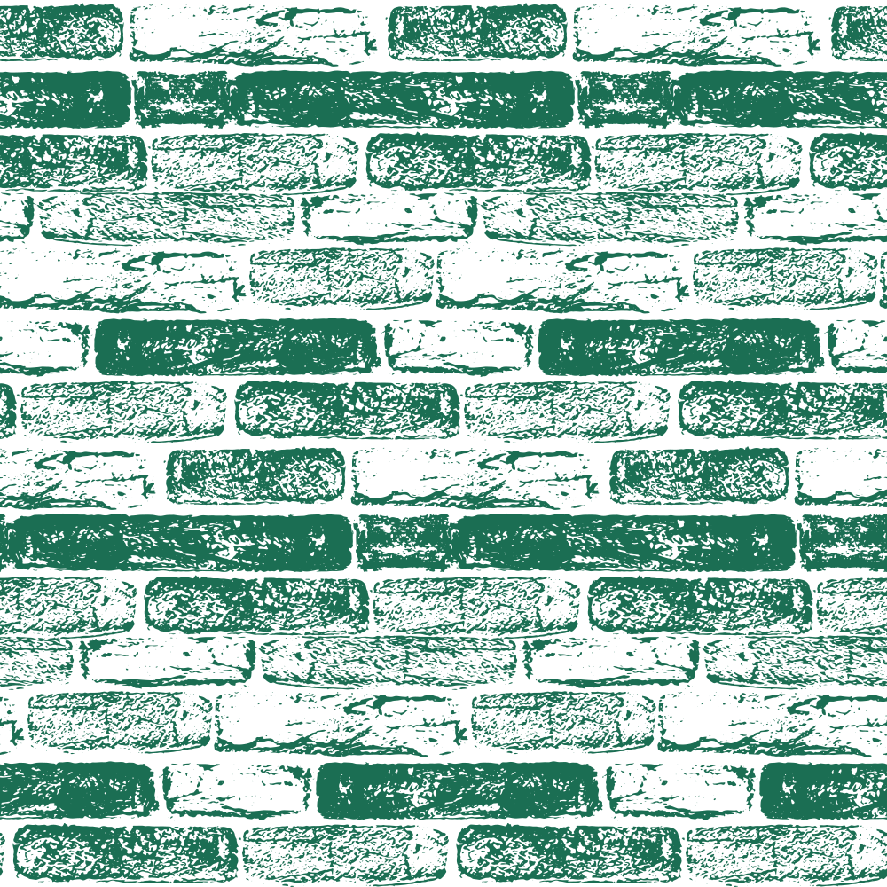 Hand Drawn Brick Wall Fabric - Hunter Green