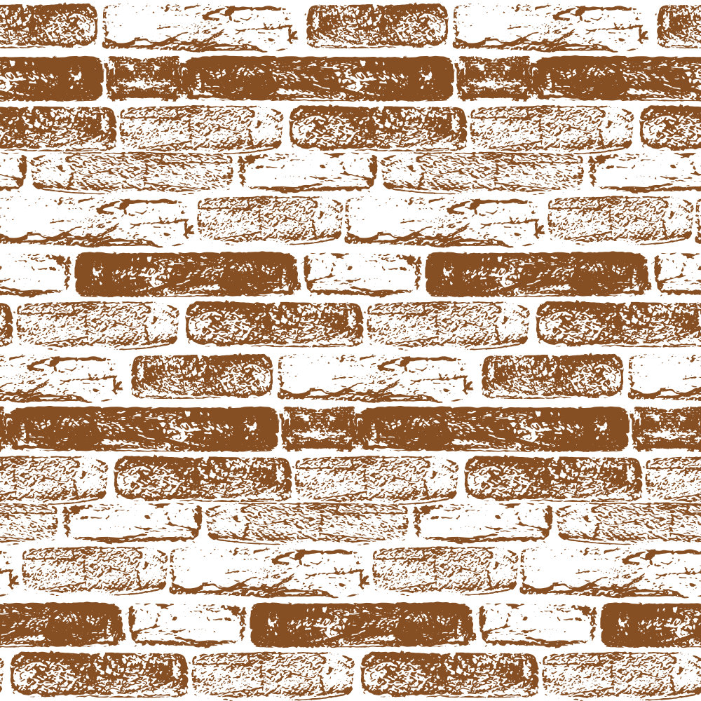 Hand Drawn Brick Wall Fabric - Russet