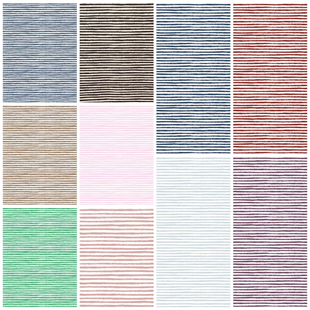 Hand Drawn Brush Stripes Fat Quarter Bundle - 10 Pieces