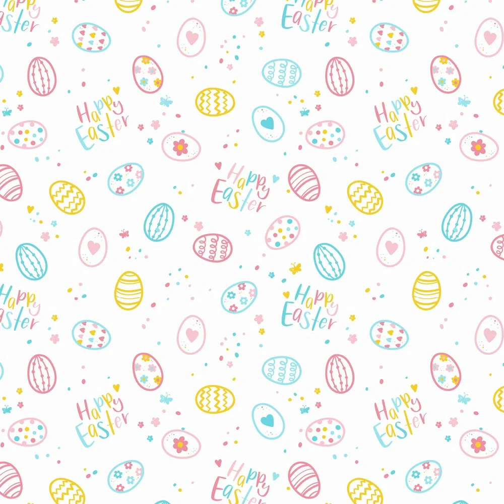 Hand Drawn Easter Egg Doodles Fabric