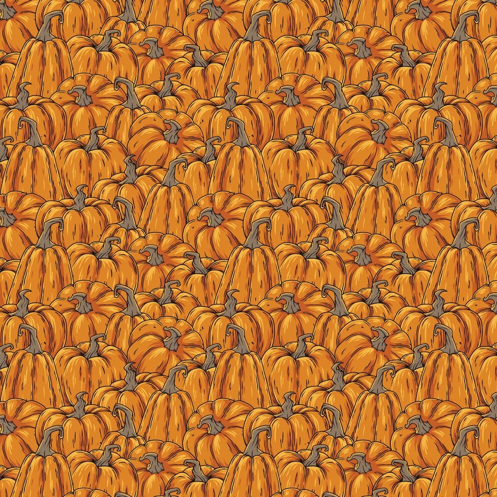 Hand Drawn Packed Pumpkins Fabric