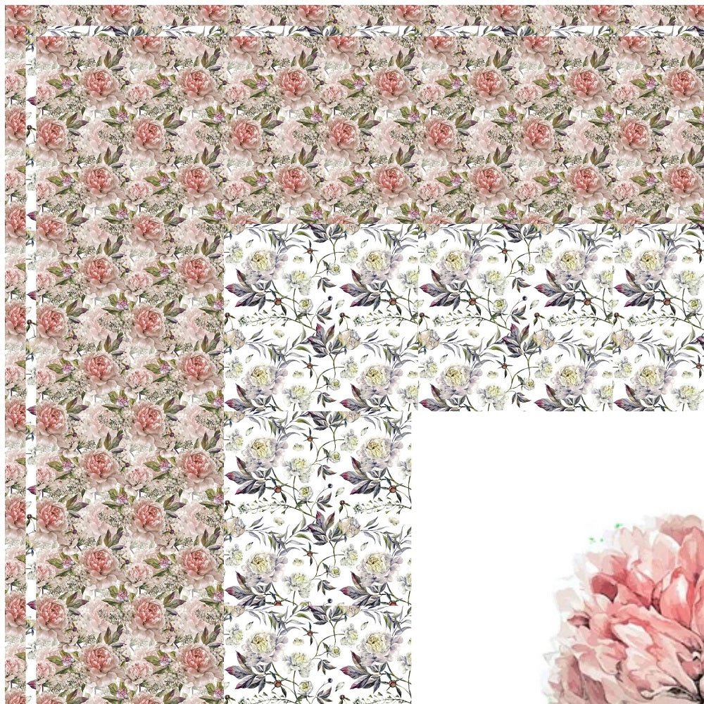 Hand Drawn Peonies Wall Hanging/Lap Quilt Kit - 42" x 42" - Image 2