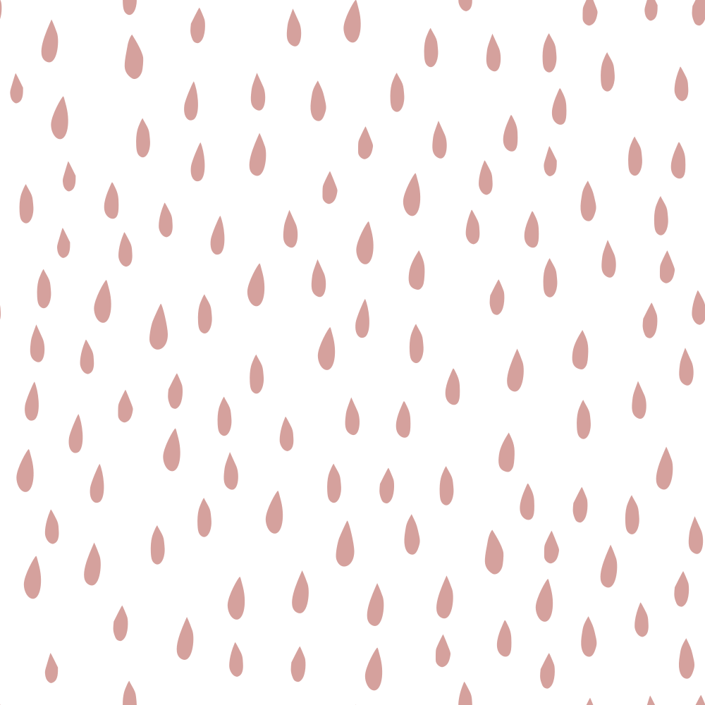Hand Drawn Raindrops Fabric - Rose Gold