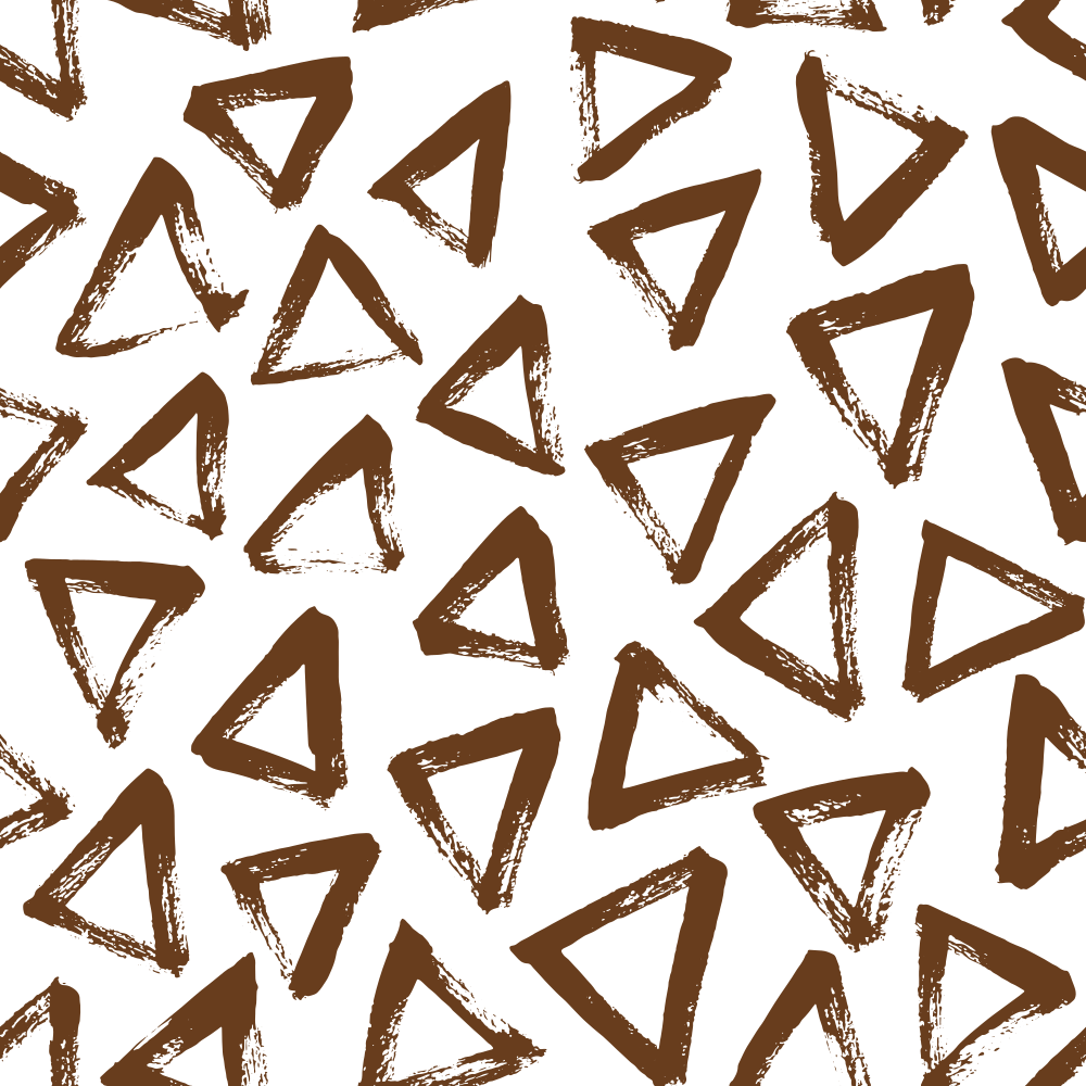 Hand Drawn Triangles Fabric - Chocolate