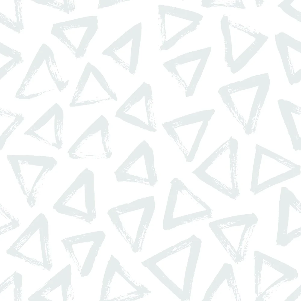 Hand Drawn Triangles Fabric - Silver