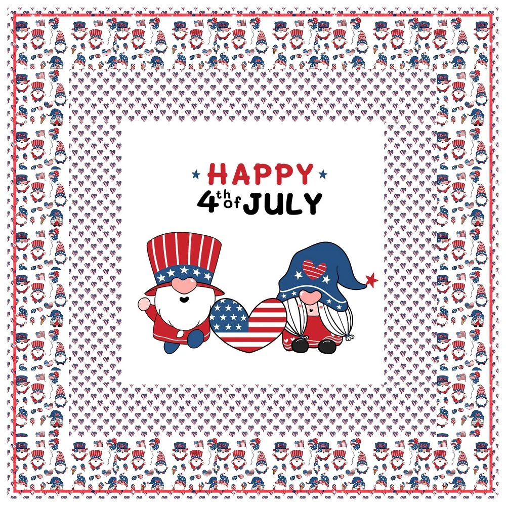 Happy 4th of July Gnomes Wall Hanging 42" x 42"