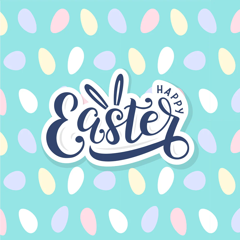 Happy Easter Lettering Fabric Panel