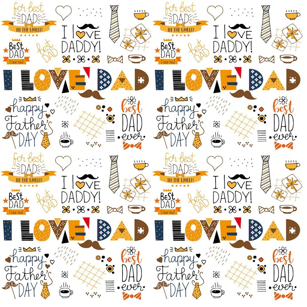 Happy Father's Day Font Fabric - Multi