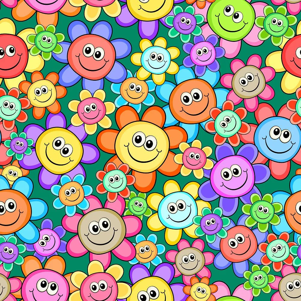 Happy Florals #1 Fabric