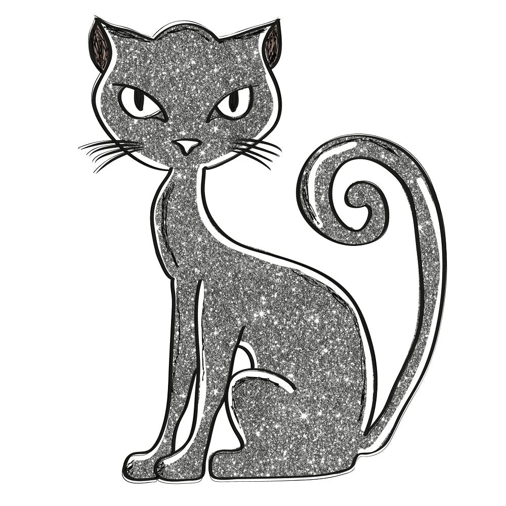 Happy Halloween Cat Fabric - Gray