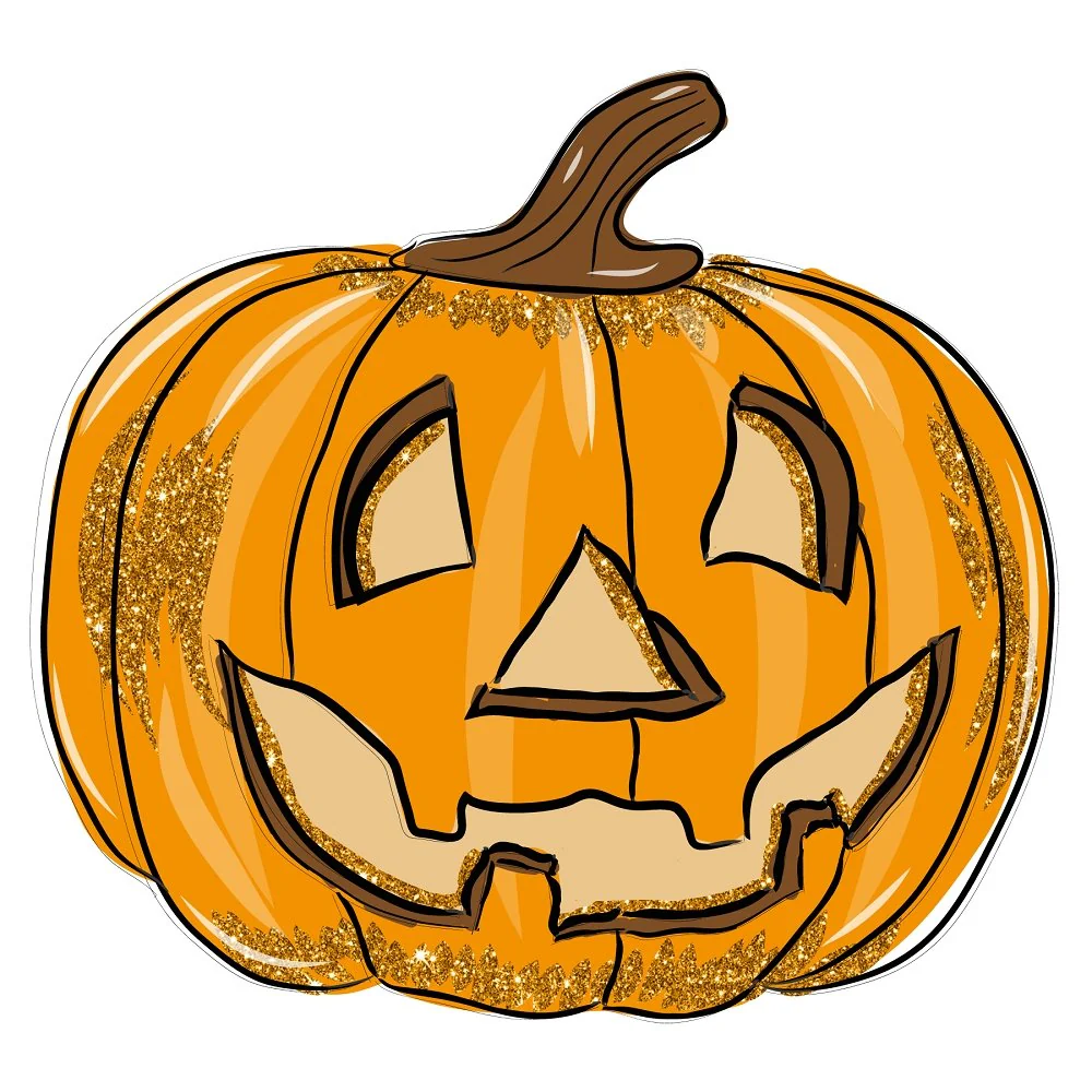 Happy Halloween Pumpkin Fabric - Orange