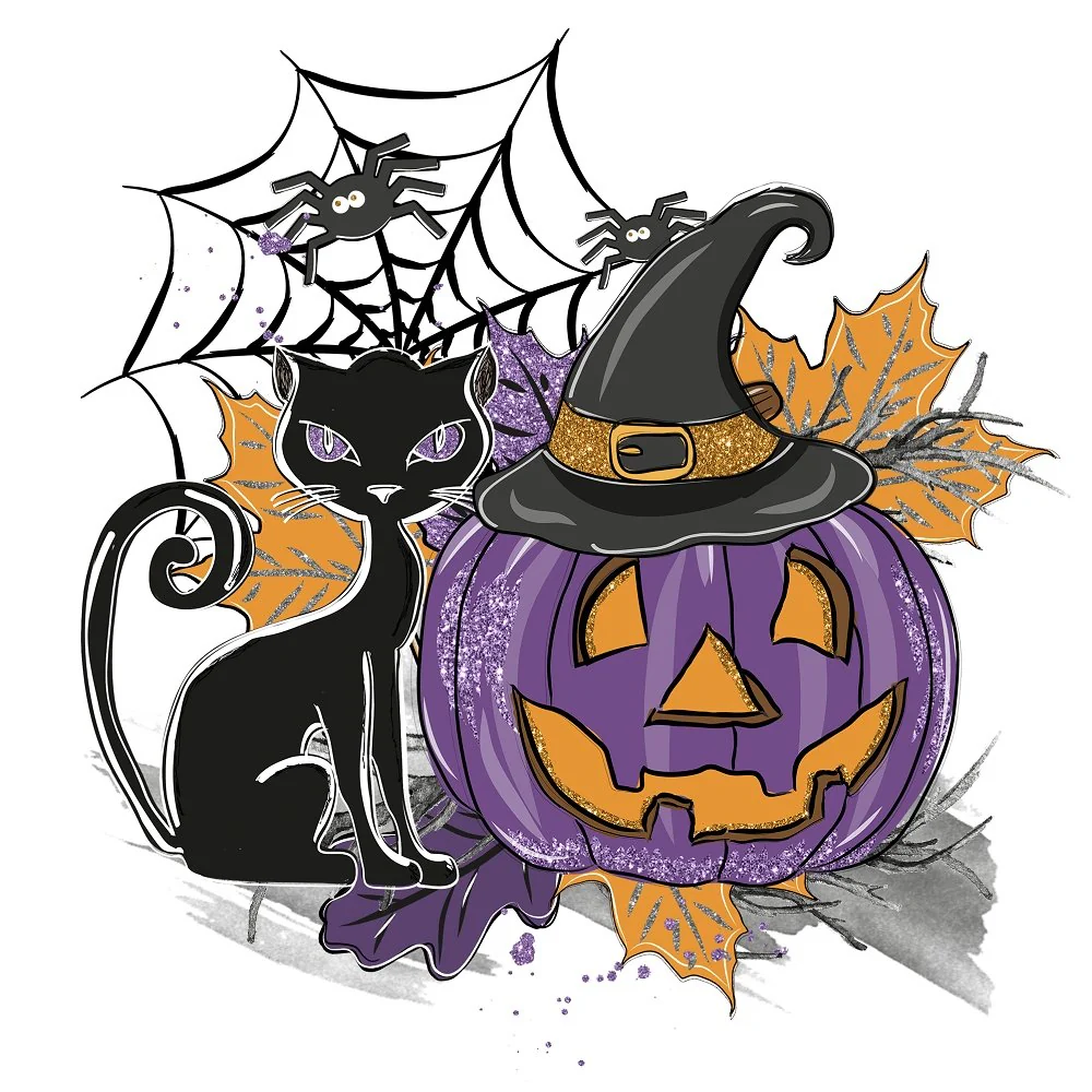 Happy Halloween Scene #3 Fabric