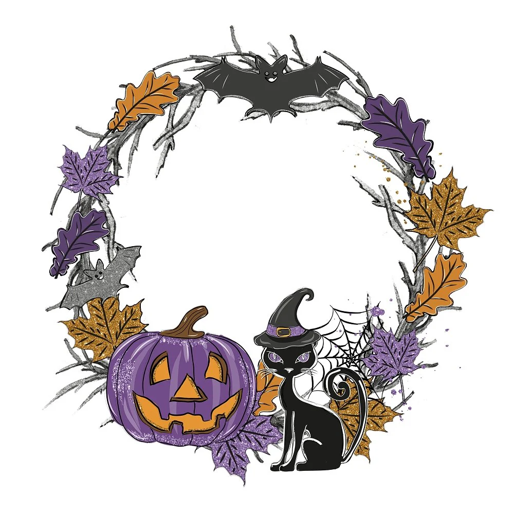 Happy Halloween Wreath Fabric