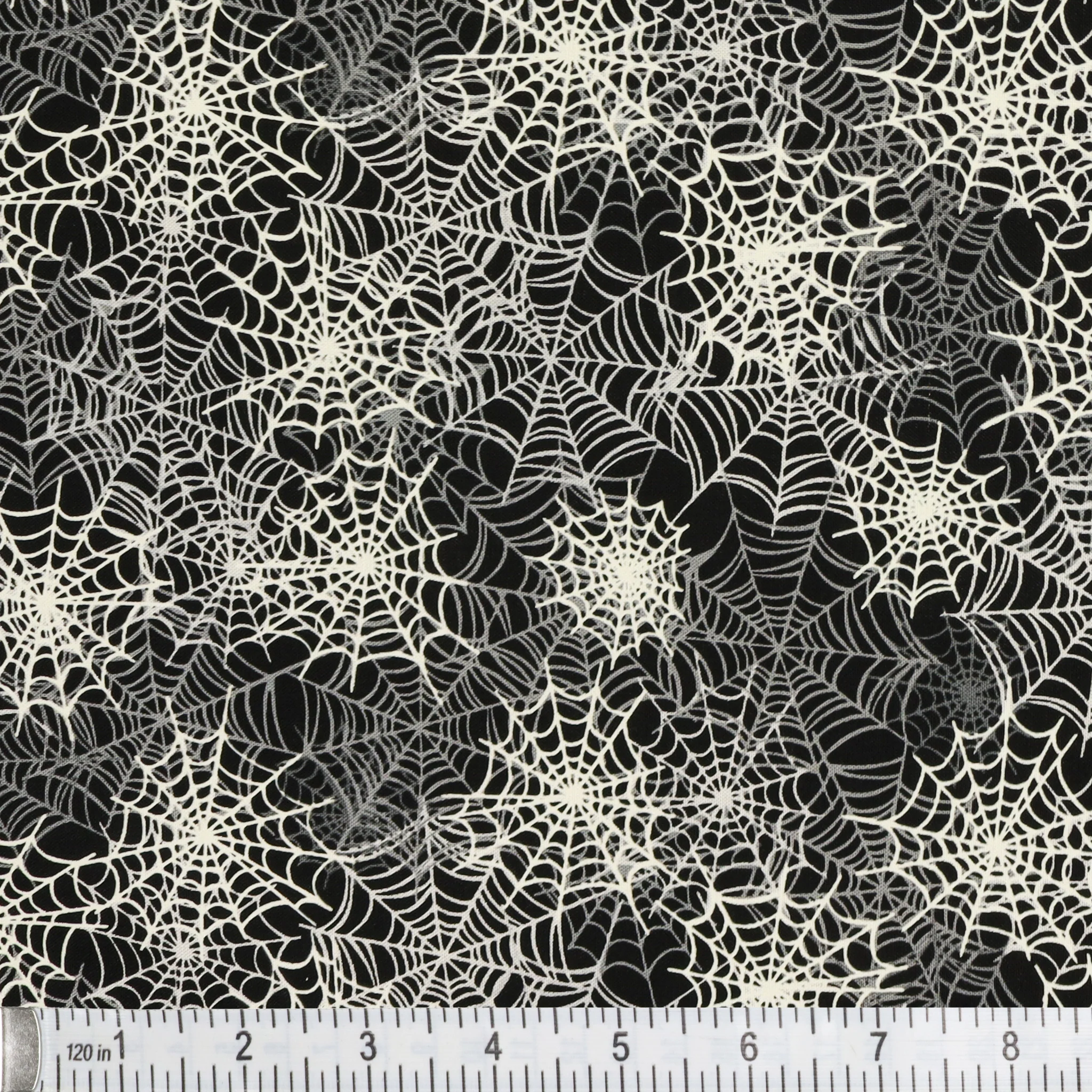 Happy Hauntings Fabric Collection - Spooky Spiderwebs Black - Image 2