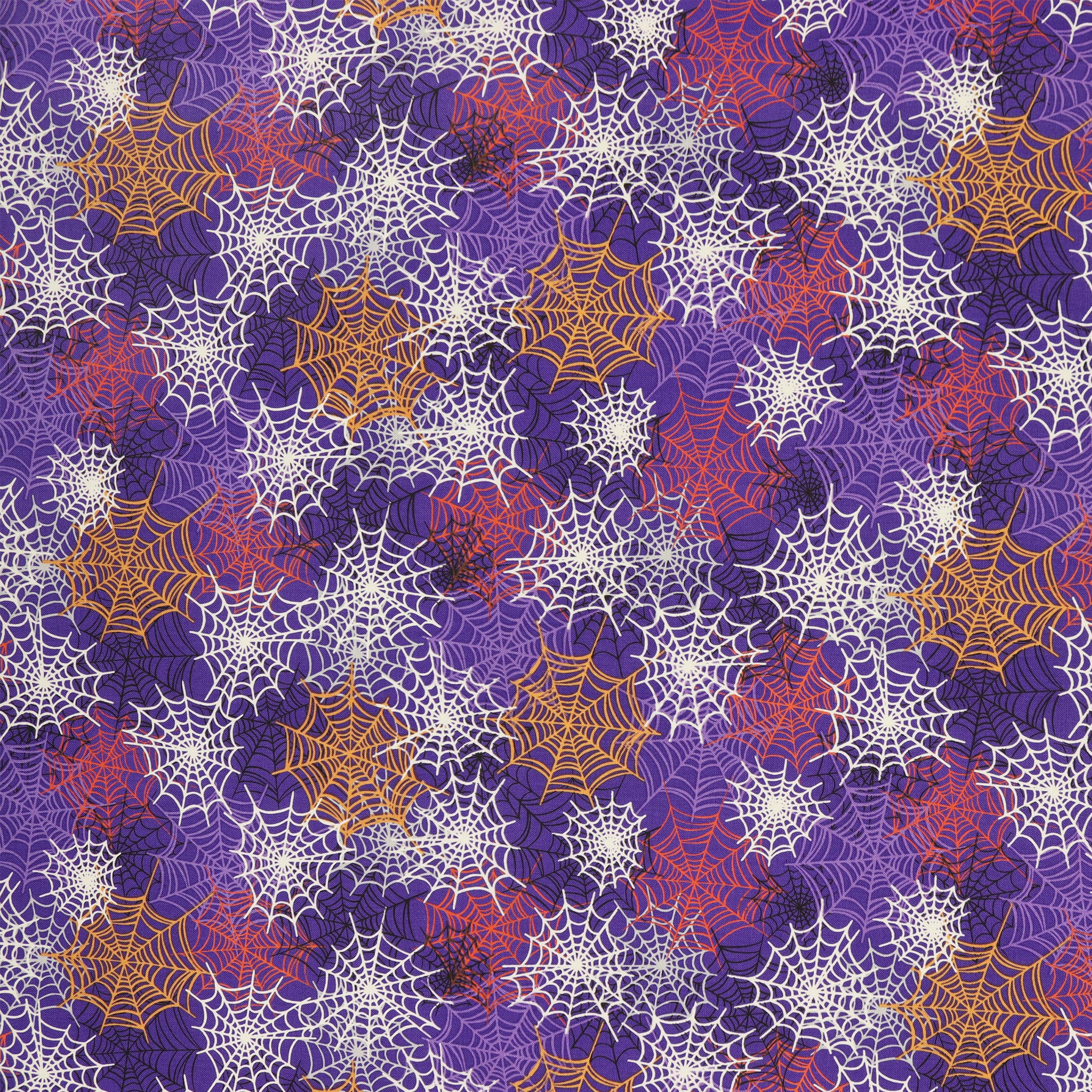 Happy Hauntings Fabric Collection - Spooky Spiderwebs Purple