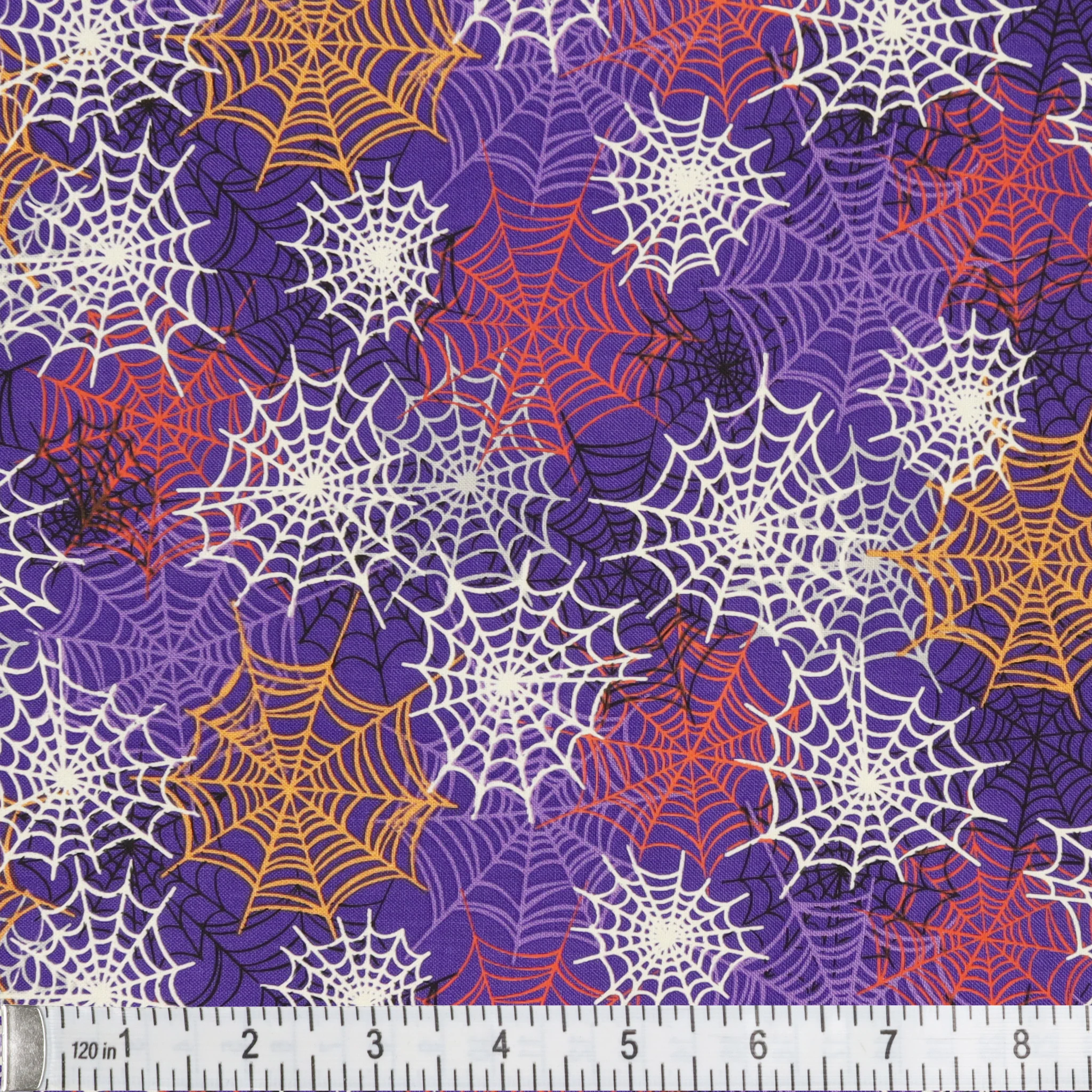 Happy Hauntings Fabric Collection - Spooky Spiderwebs Purple - Image 2