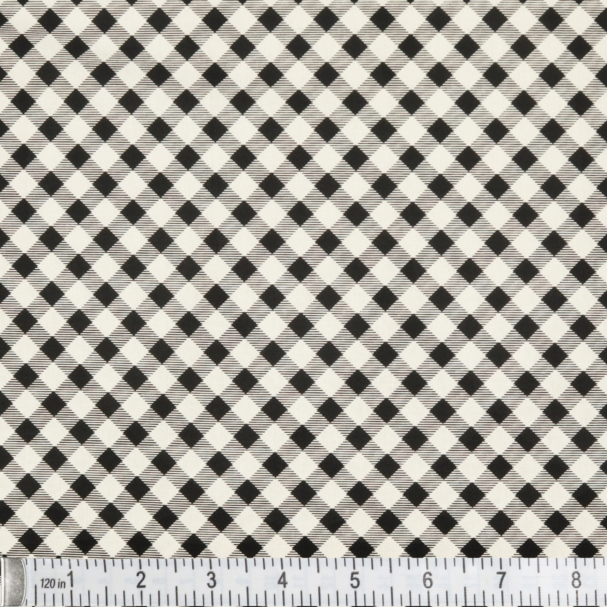 Happy Hauntings Fabric Collection - Checked Black/White - Image 2
