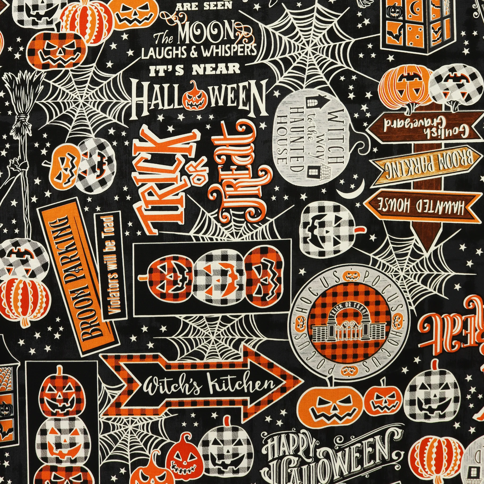 Happy Hauntings Fabric Collection - Starry Sky Orange - Image 11