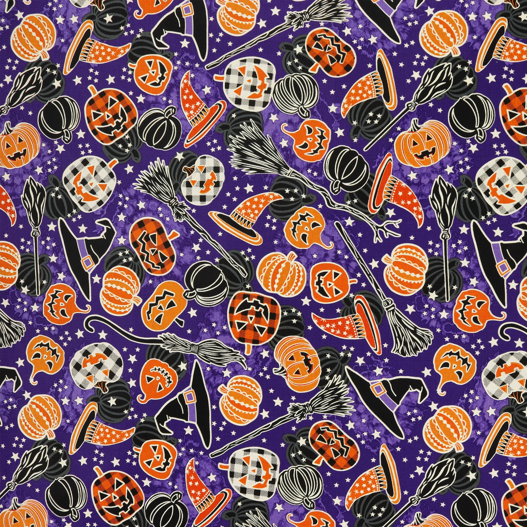 Happy Hauntings Fabric Collection - Starry Sky Orange - Image 15