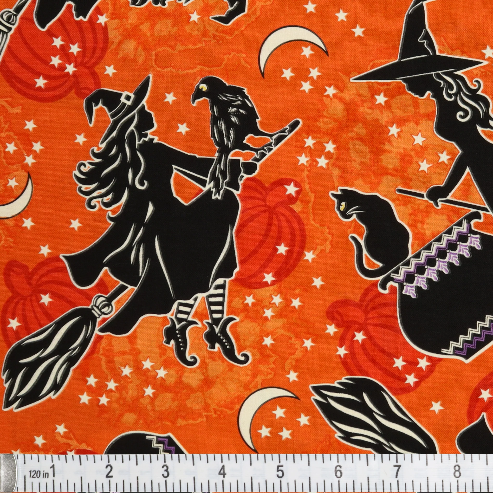 Happy Hauntings Fabric Collection - Witchy Woman Orange - Image 2