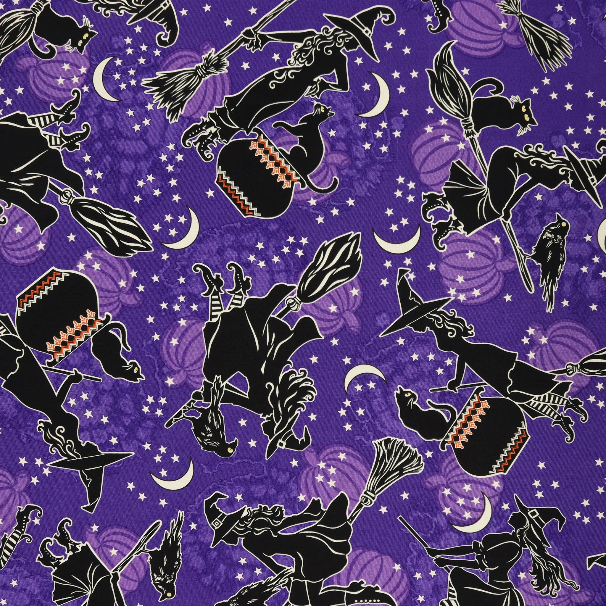 Happy Hauntings Fabric Collection - Witchy Woman Purple