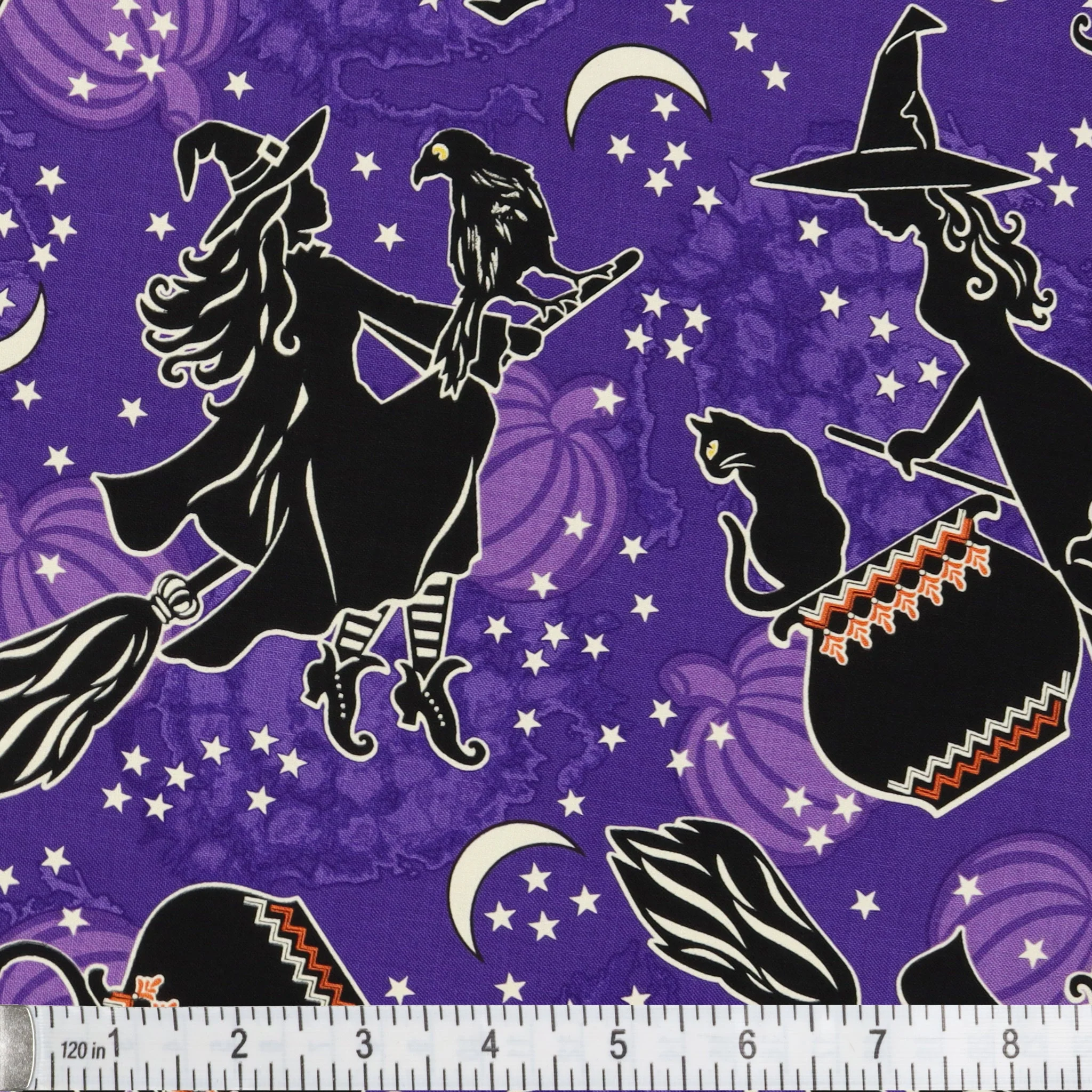 Happy Hauntings Fabric Collection - Witchy Woman Purple - Image 2