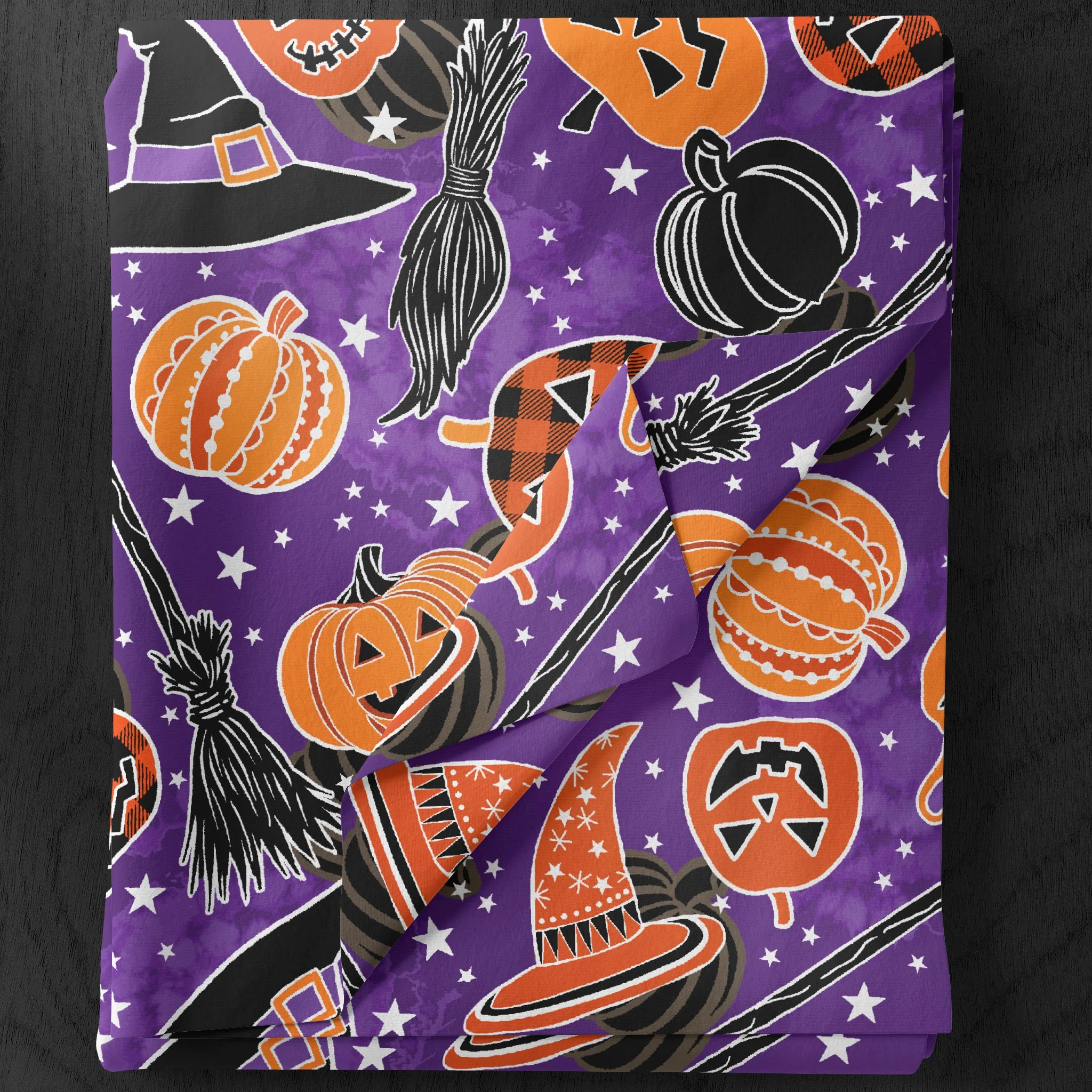 Happy Hauntings Fabric Collection - Cat Magic Purple - Image 4