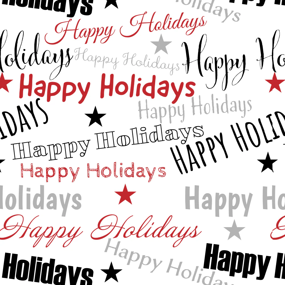 Happy Holidays Text Fabric
