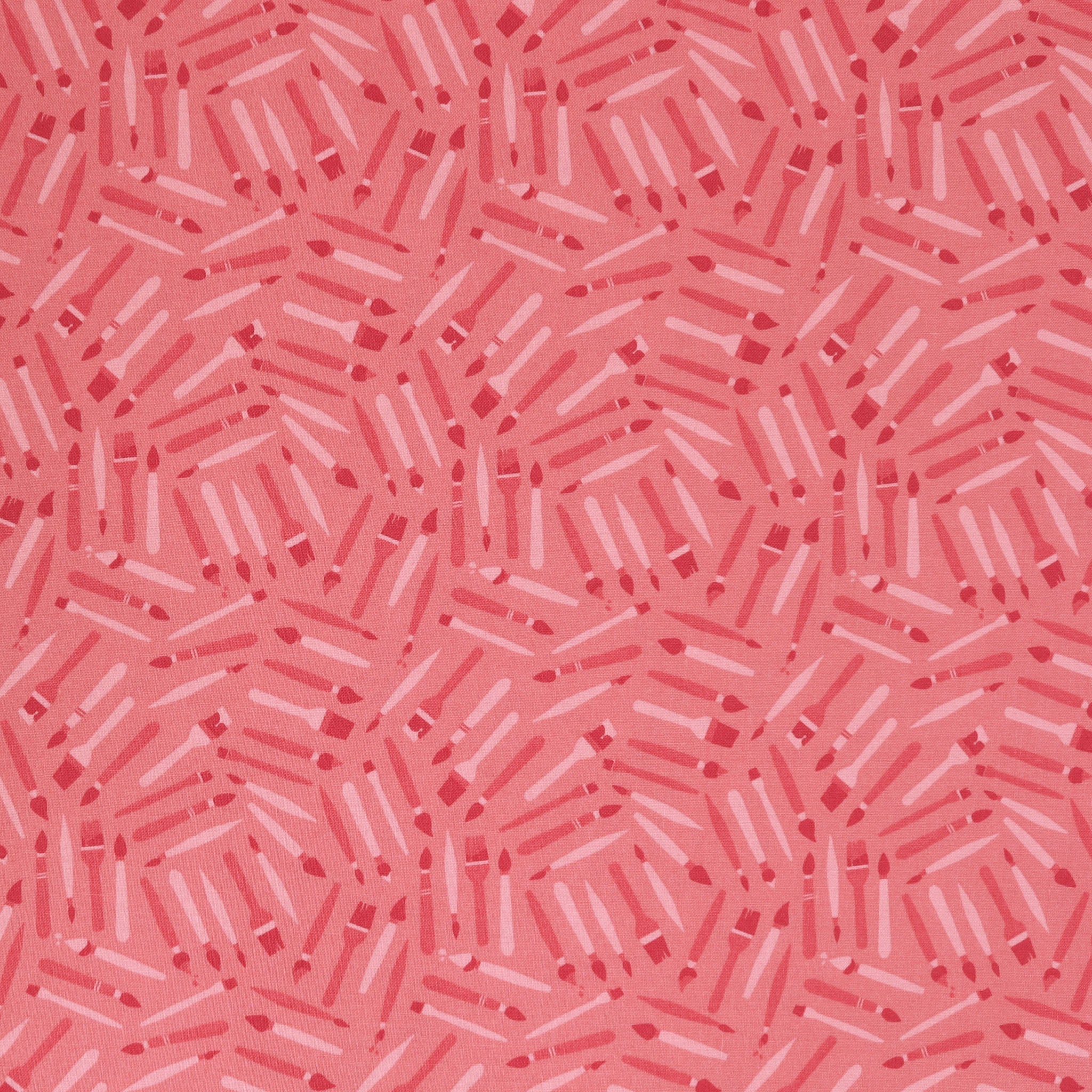 Happy Notes Fabric Collection - Brushes Pink