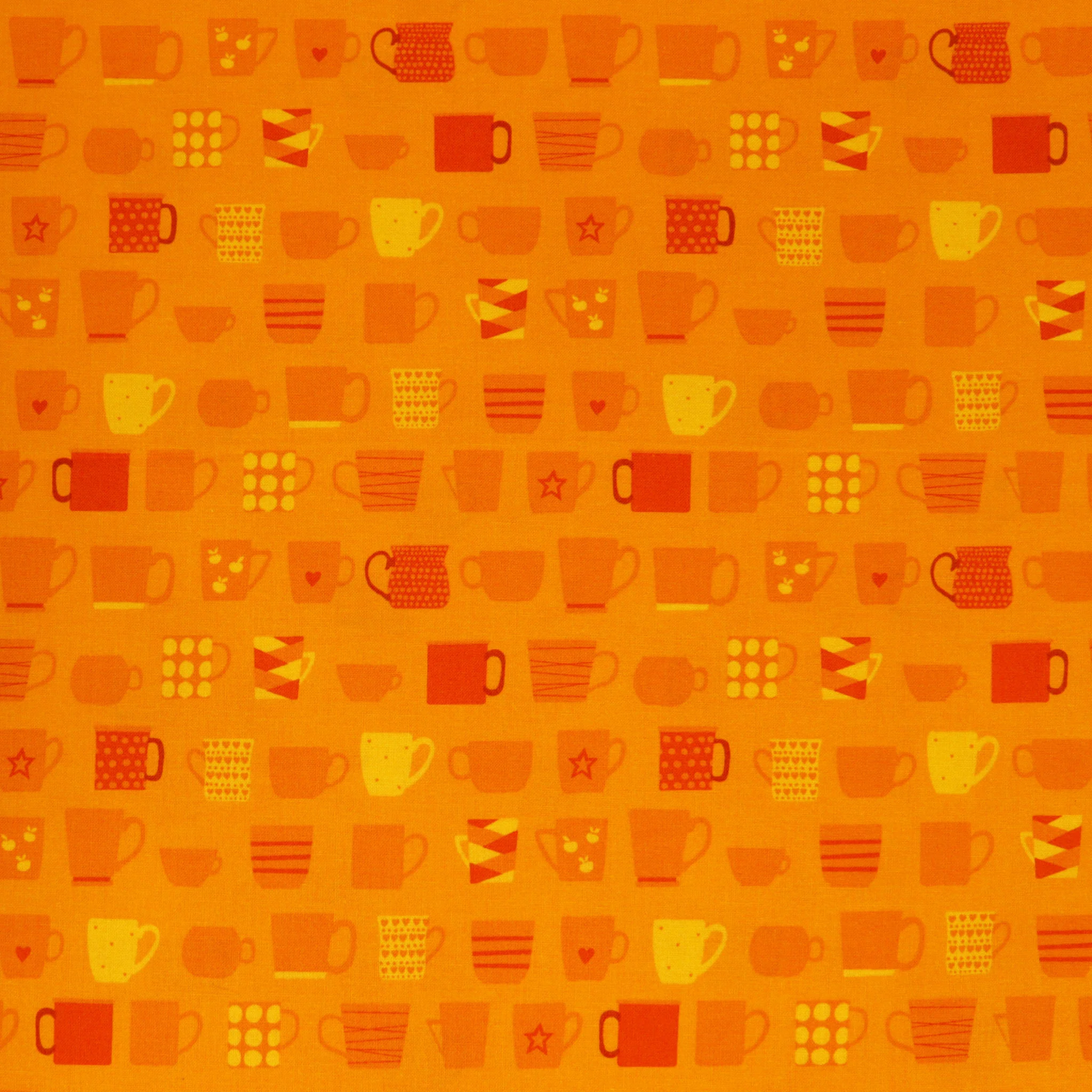 Happy Notes Fabric Collection - Tea Please Light Orange