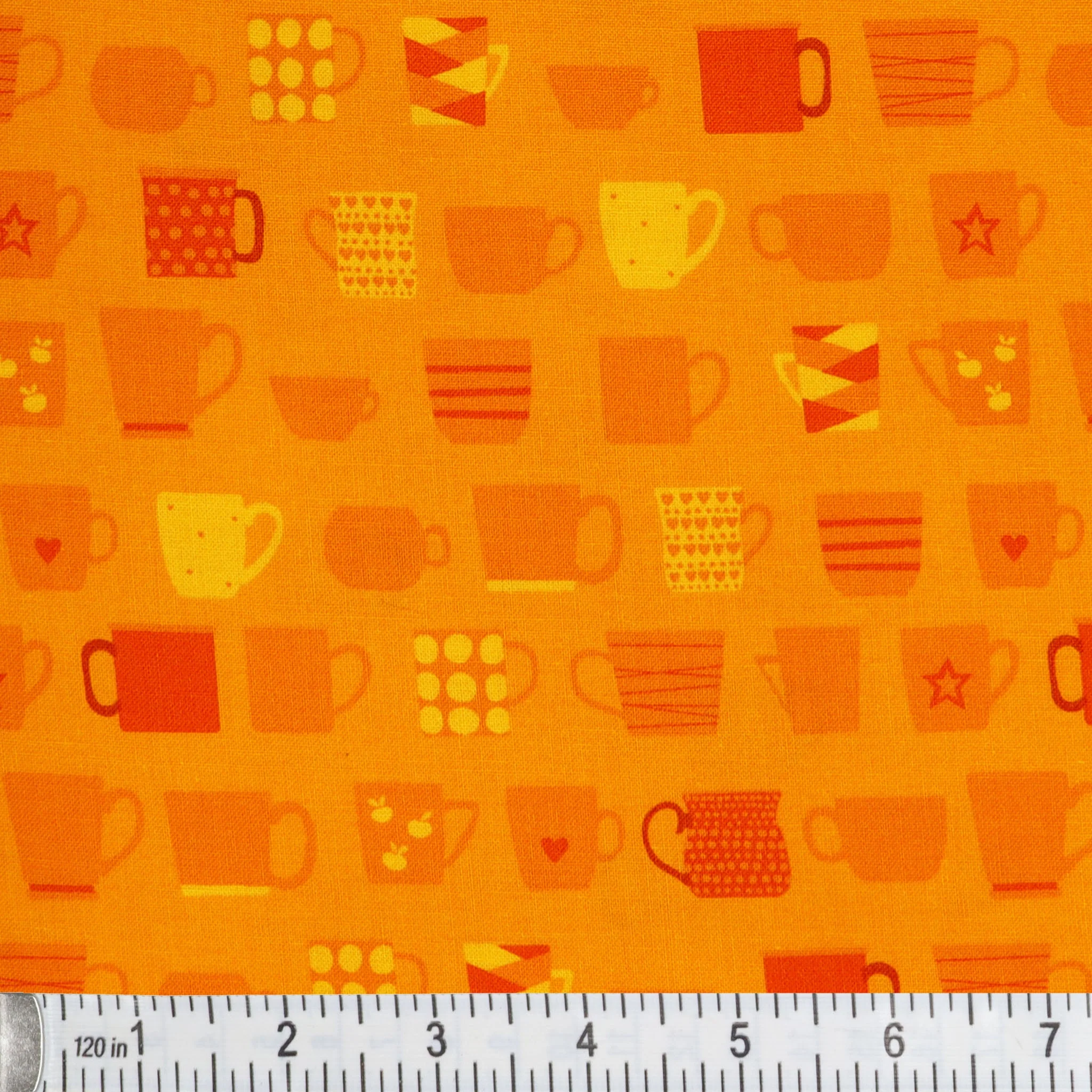 Happy Notes Fabric Collection - Tea Please Light Orange - Image 2