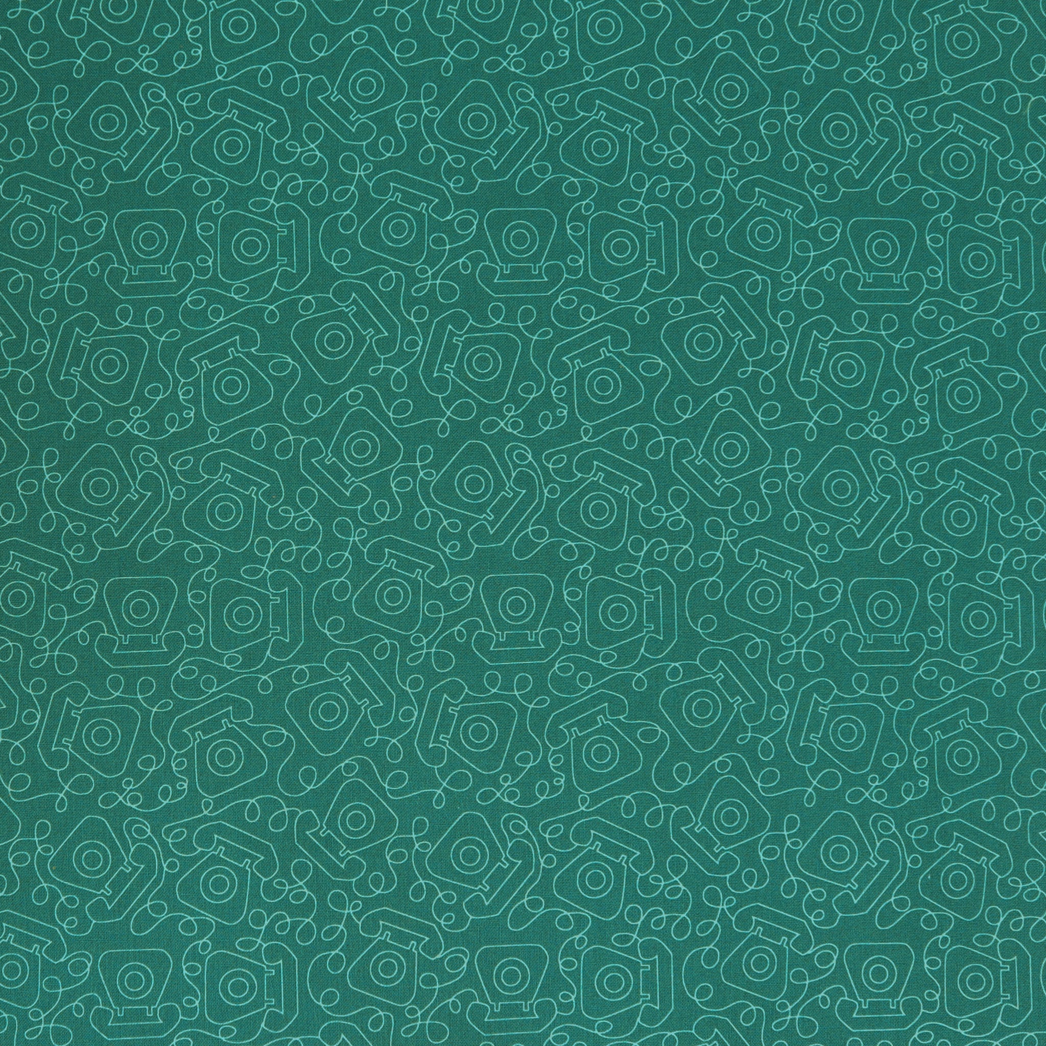 Happy Notes Fabric Collection - Tring A Ling Dark Teal