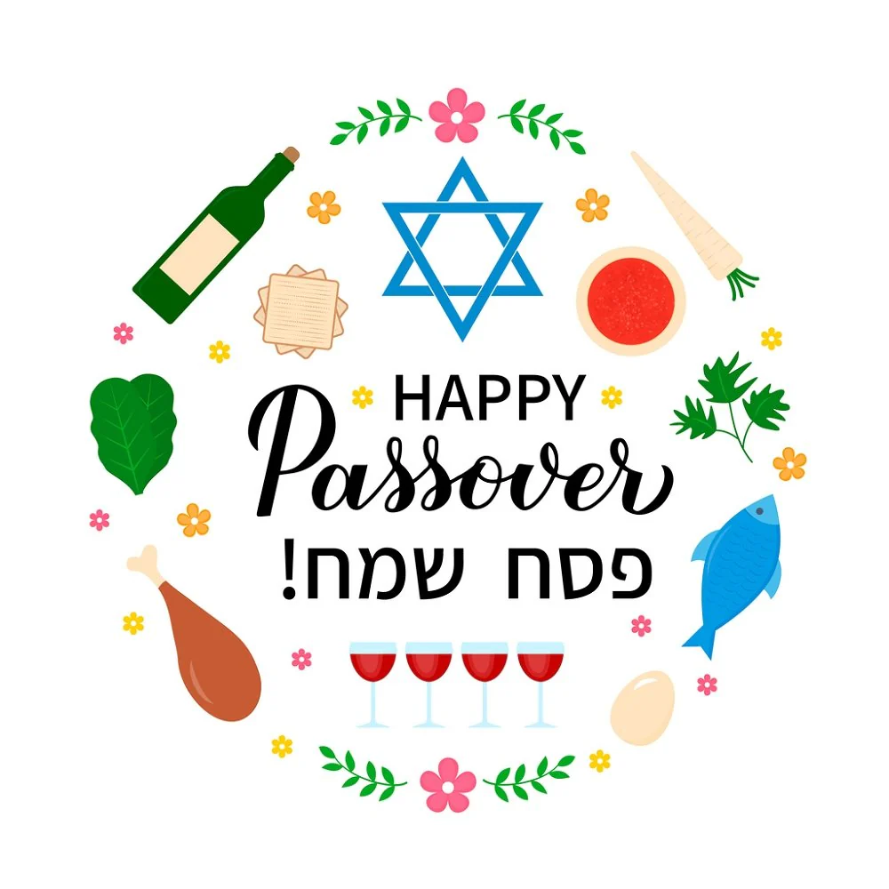 Happy Passover Symbolism Fabric Panel
