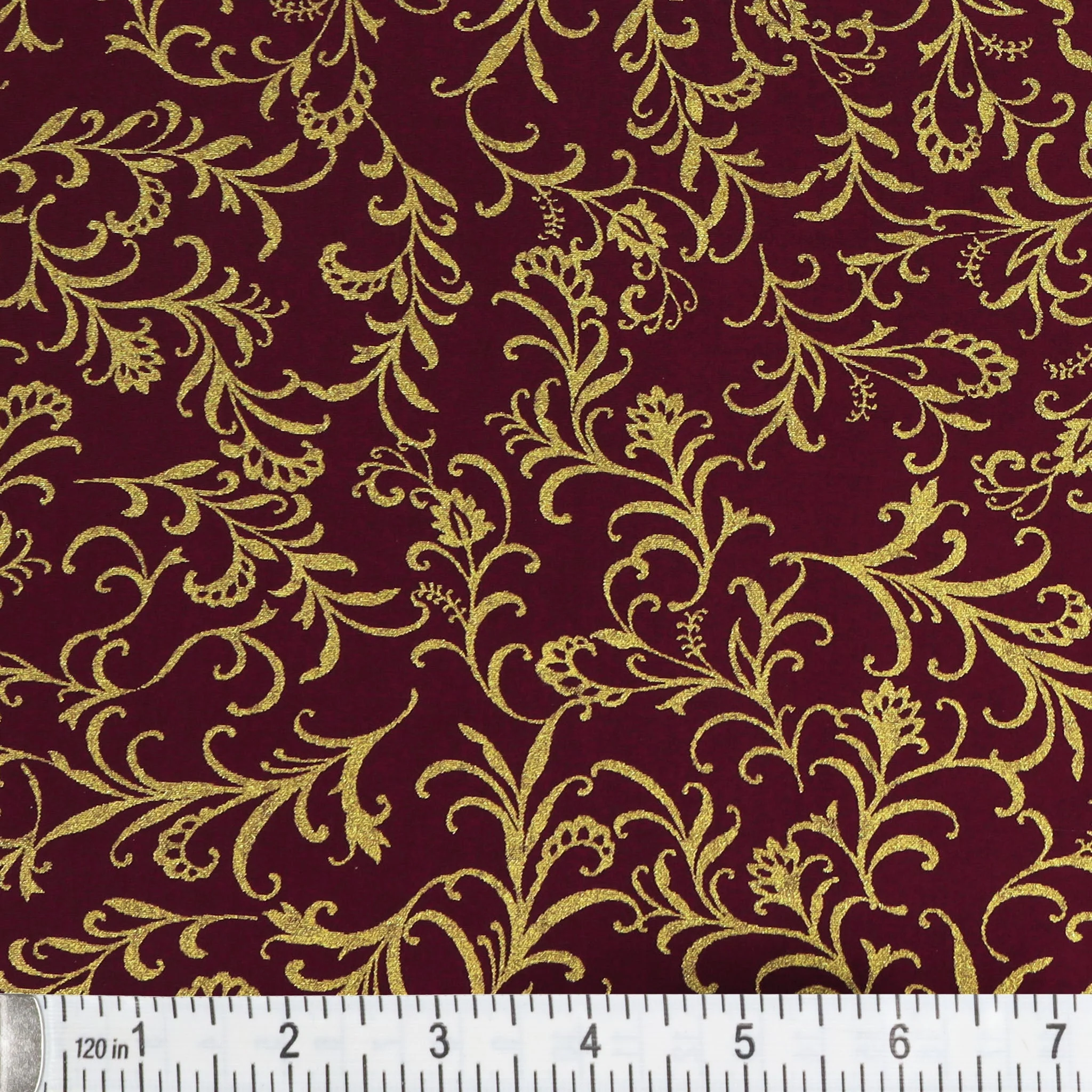 Harvest Keepsakes Fabric Collection - Elegant Scrolls Wine - Image 2