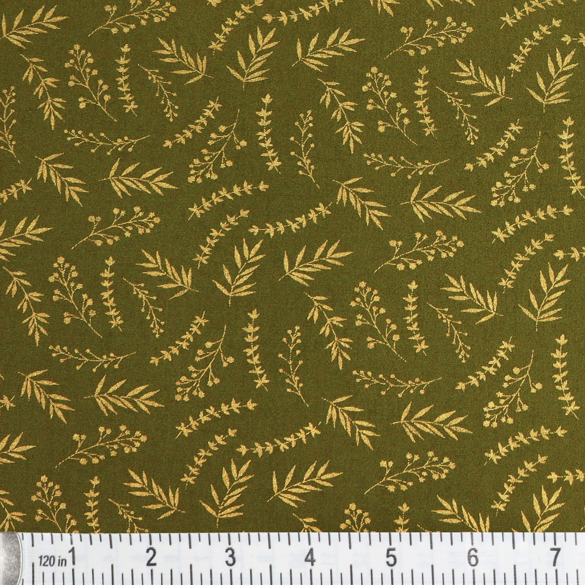 Harvest Keepsakes Fabric Collection - Elegant Sprigs Olive Green - Image 2