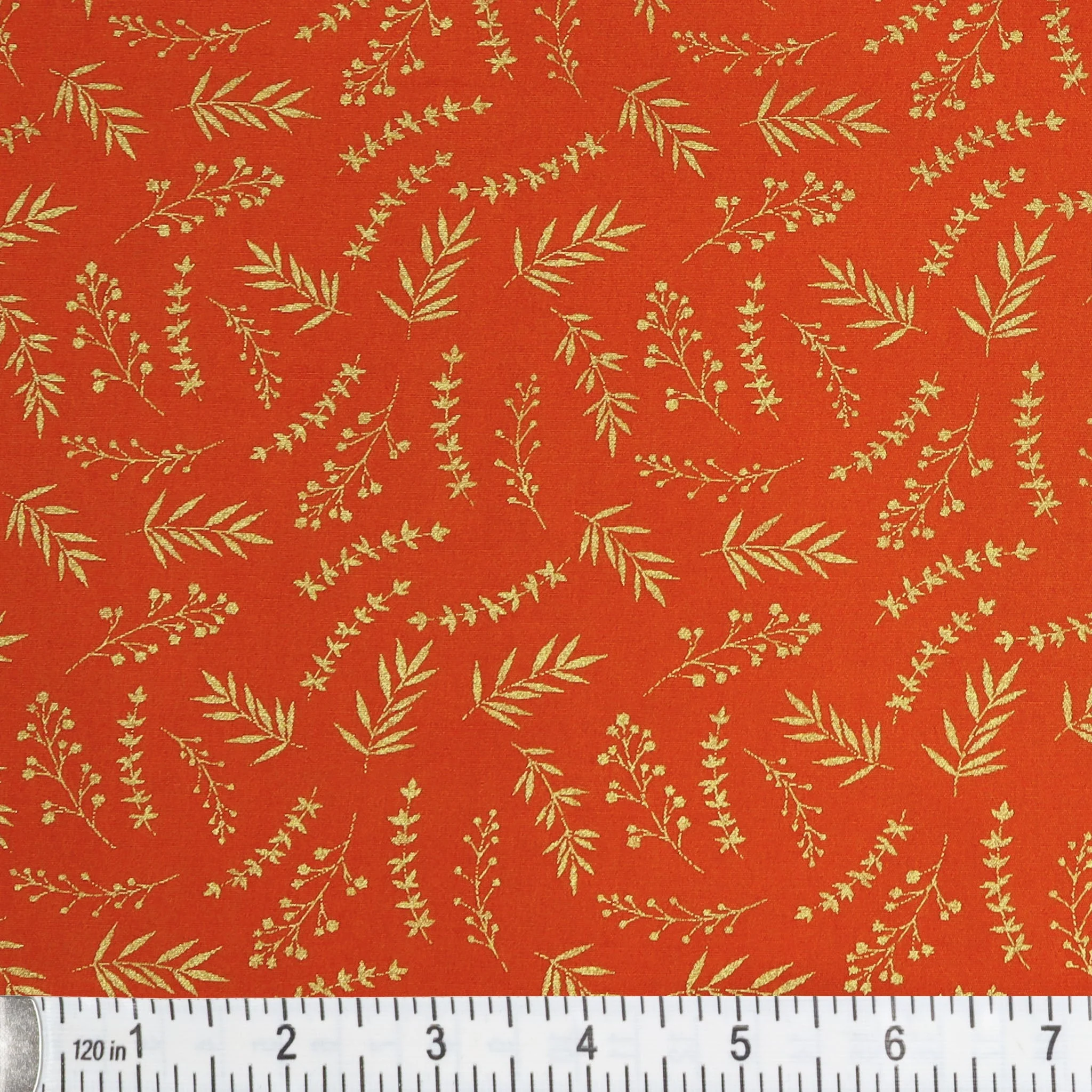 Harvest Keepsakes Fabric Collection - Elegant Sprigs Pumpkin - Image 2