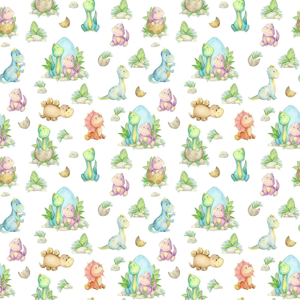 Hatched Dinosaurs Fabric - Multi