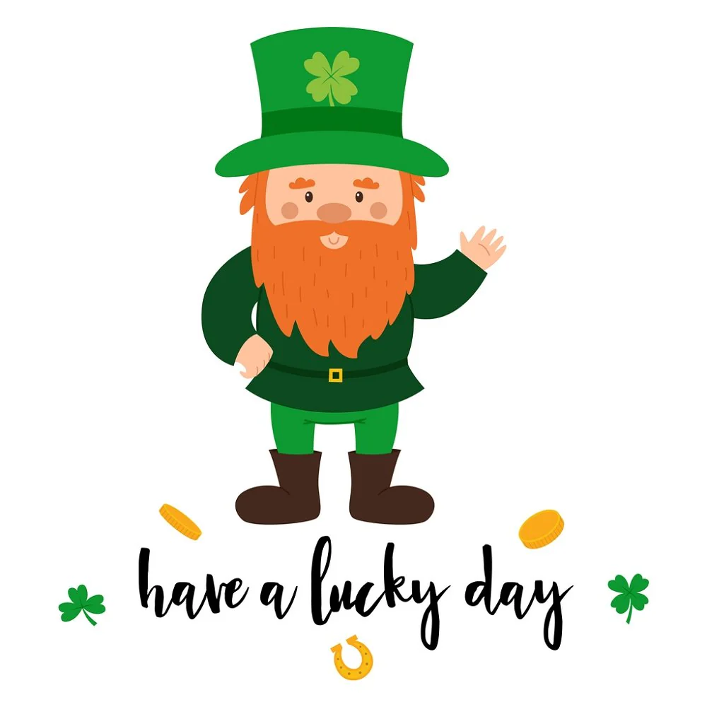 Have A Lucky Day Irish Gnome Fabric Panel