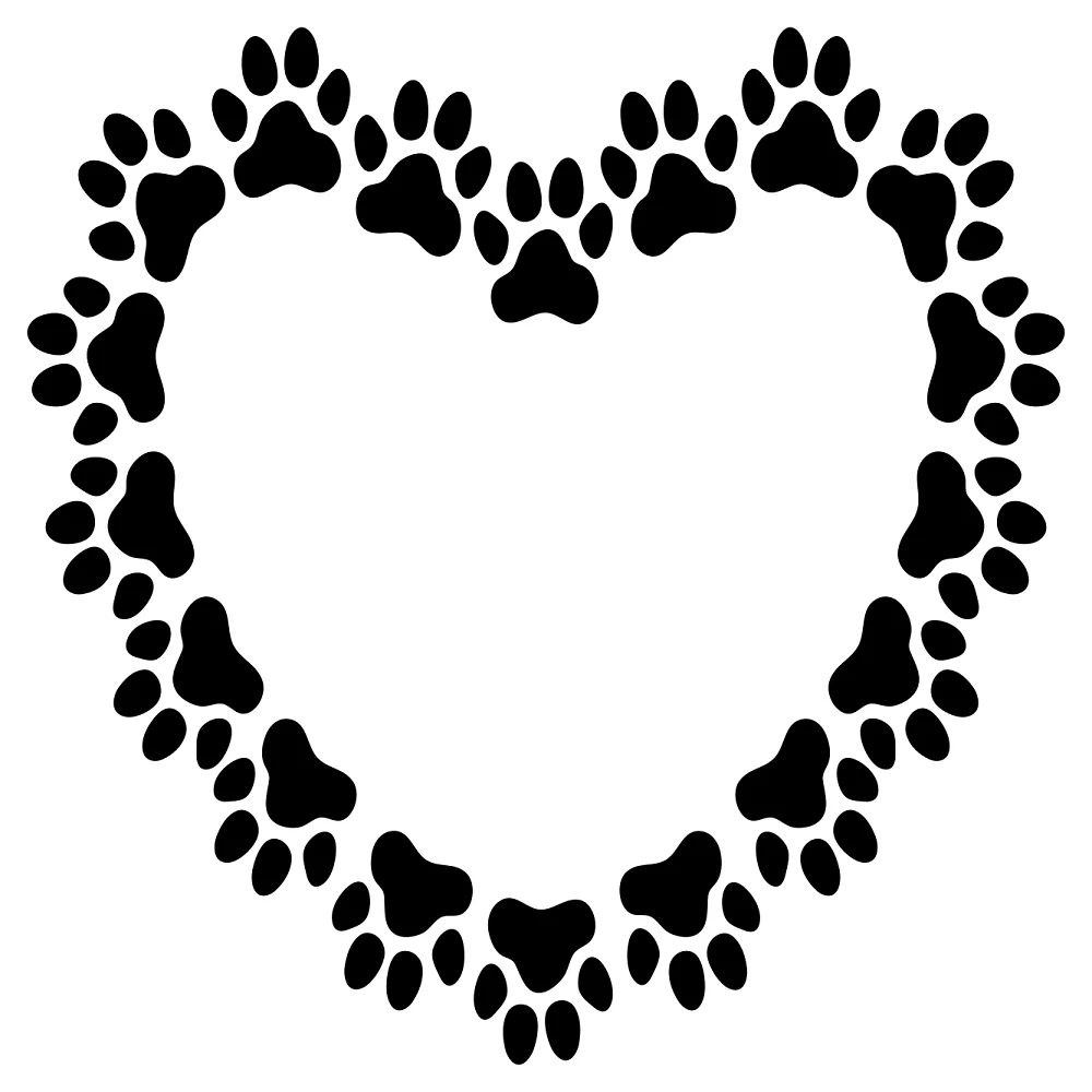 Heart of Paw Prints Fabric Panel
