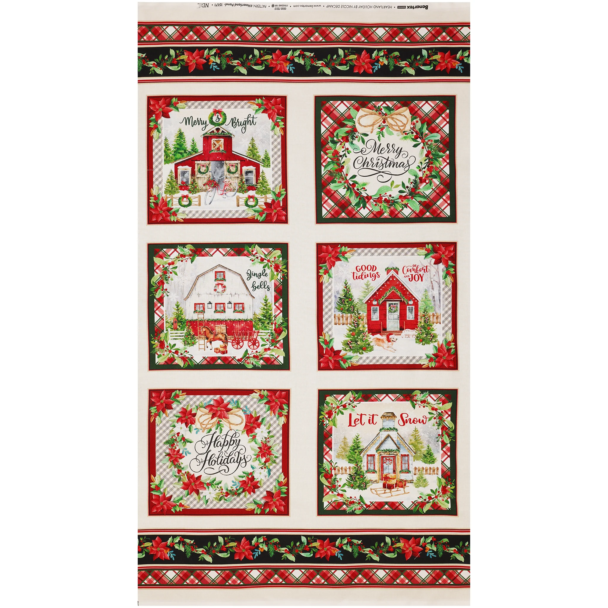 Heartland Holiday Fabric Collection - Heartland Panel Multi