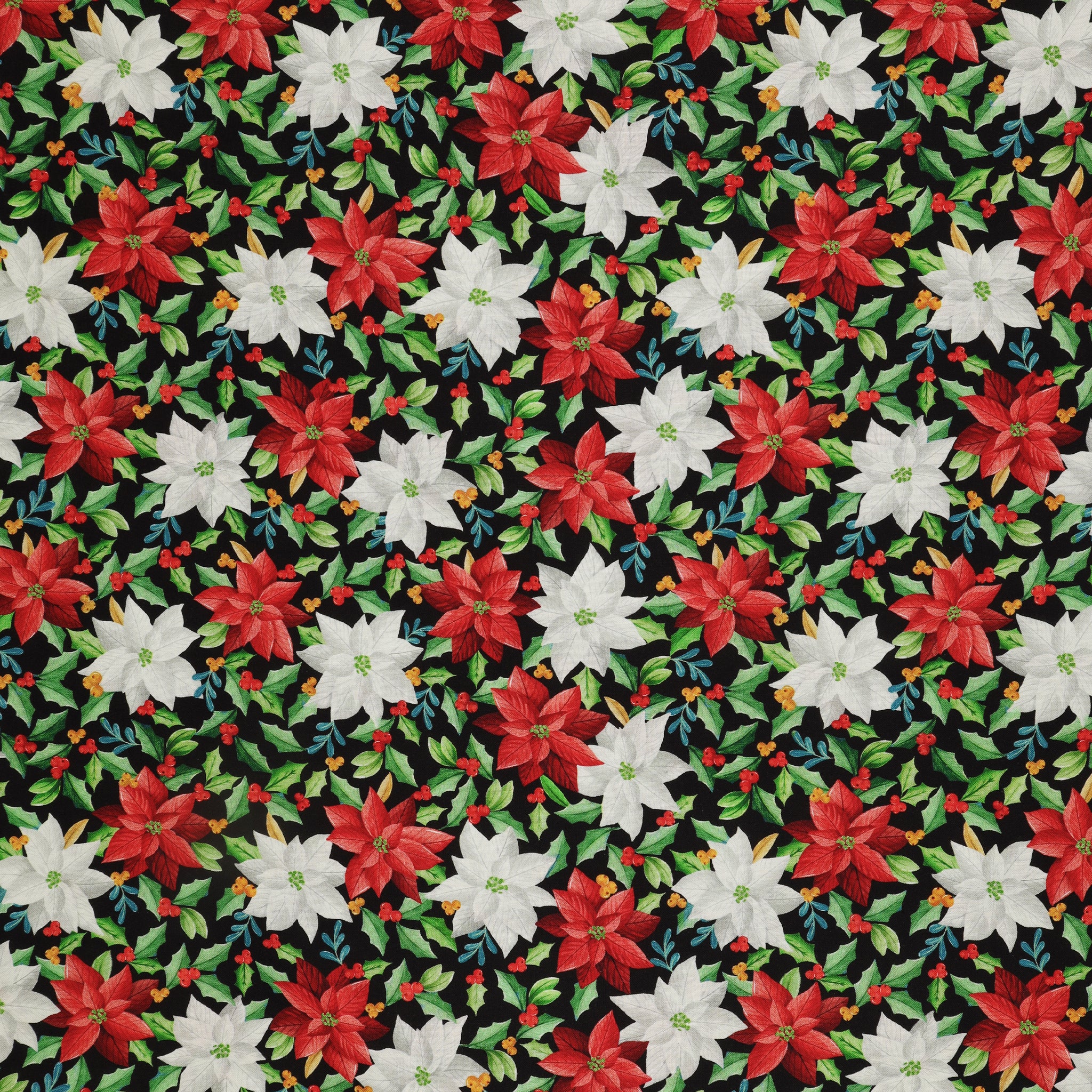Heartland Holiday Fabric Collection - Holiday Poinsettia Black