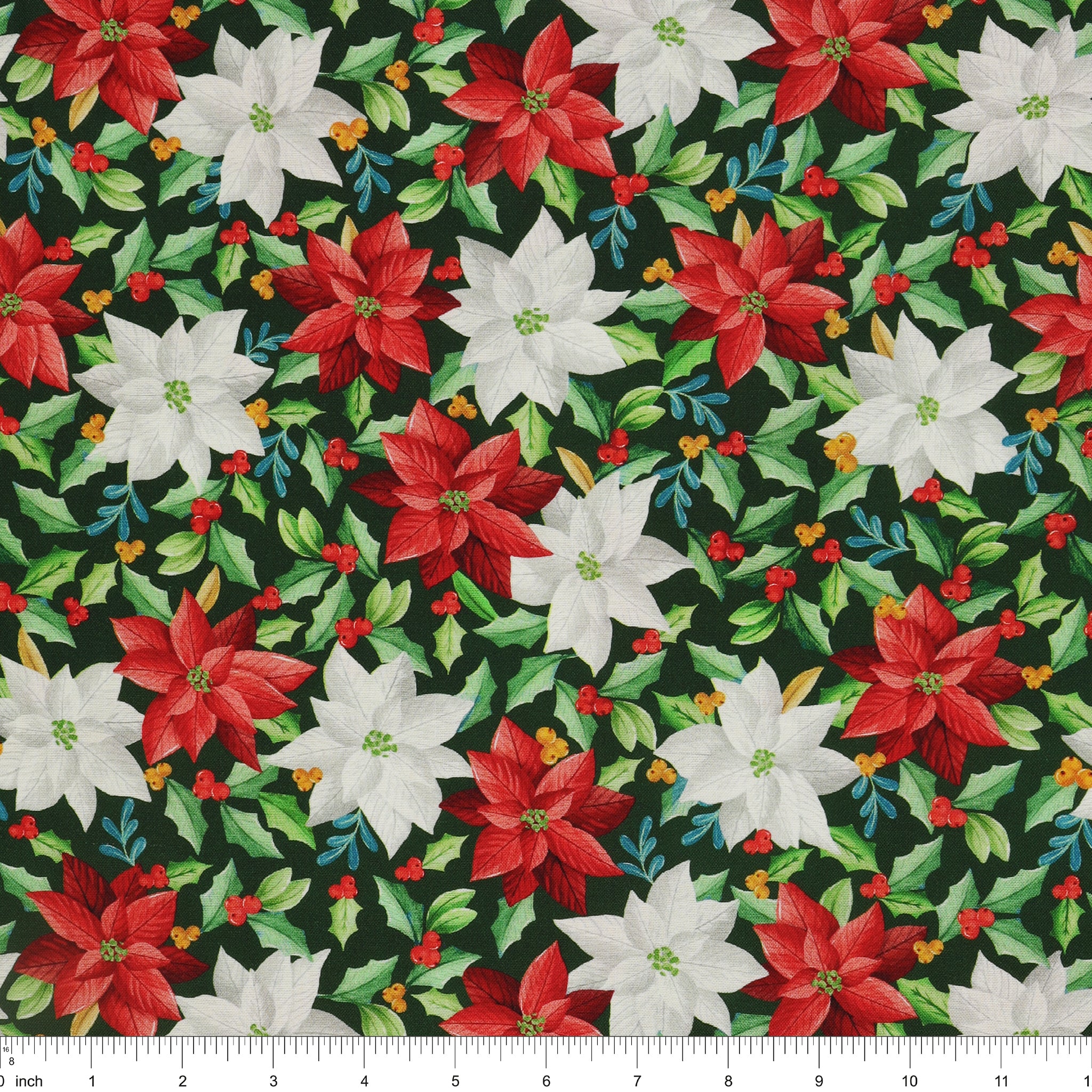Heartland Holiday Fabric Collection - Holiday Poinsettia Green - Image 3