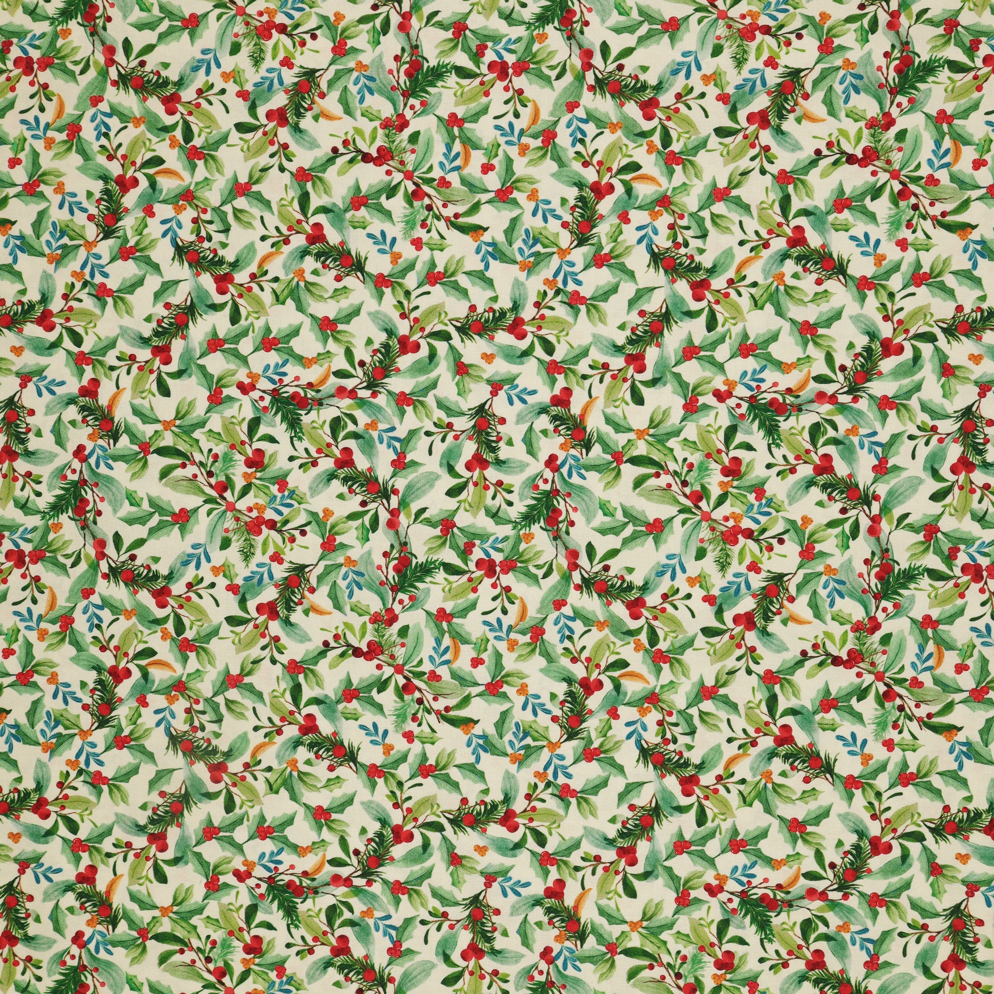 Heartland Holiday Fabric Collection - Leaves & Berries Cream