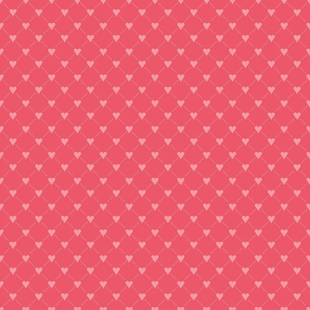 Hearts and Boxes Fabric - Red