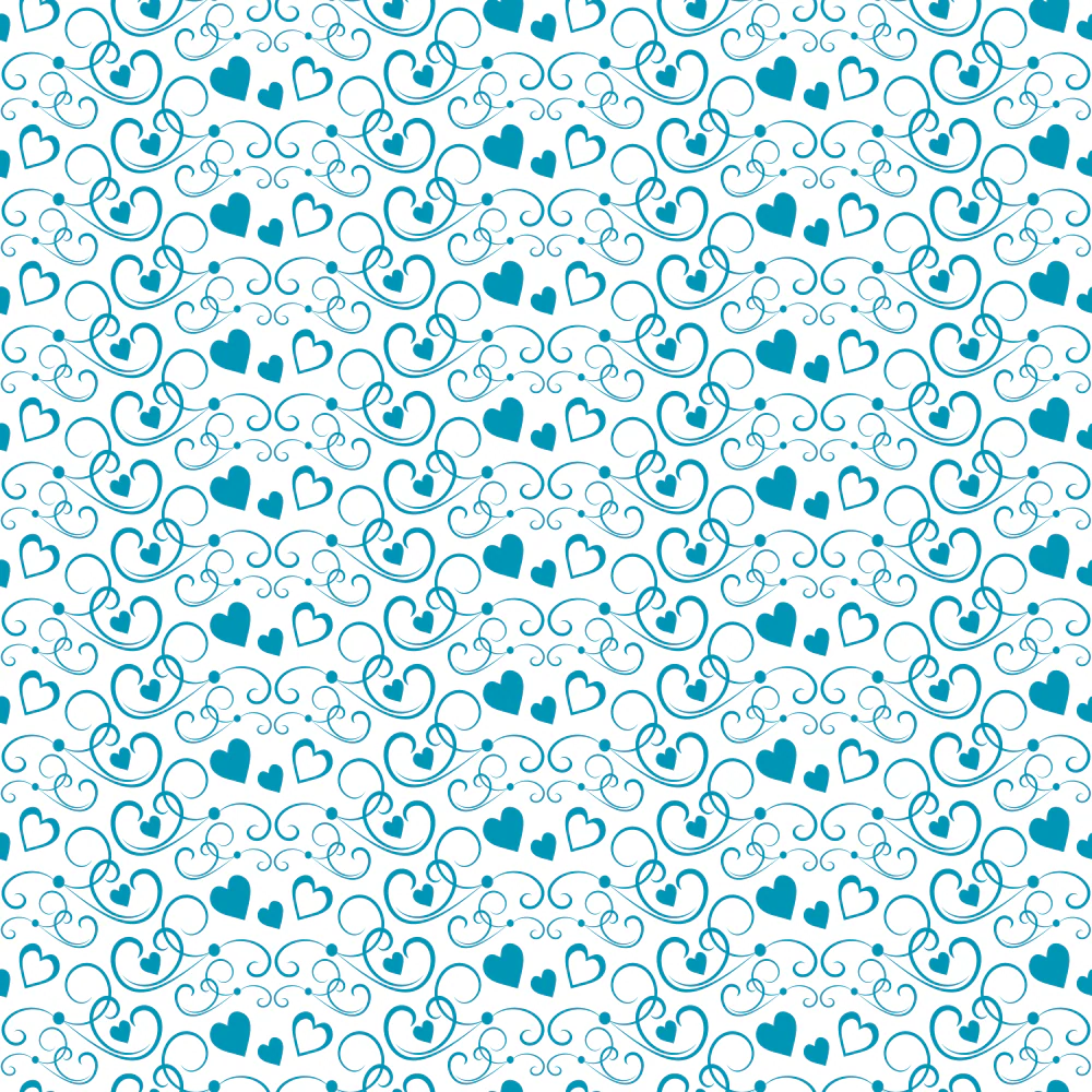 Hearts Fabric - Cerulean Blue