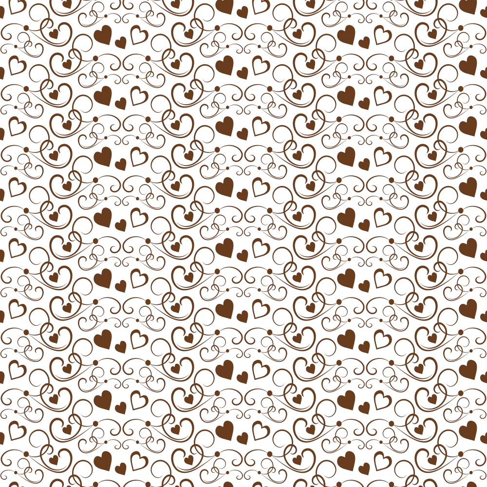 Hearts Fabric - Chocolate