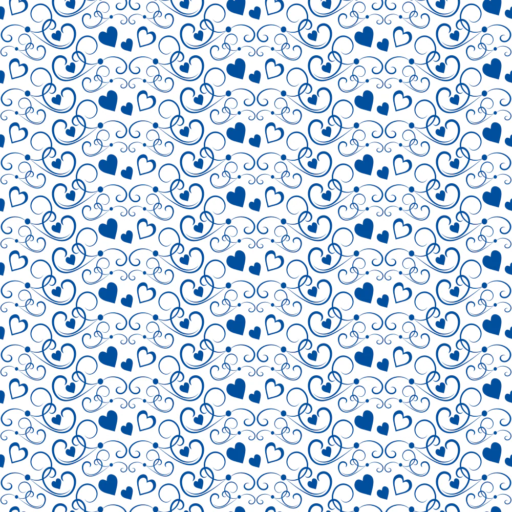Hearts Fabric - Navy Blue