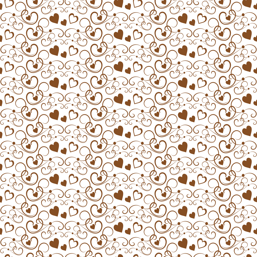 Hearts Fabric - Russet