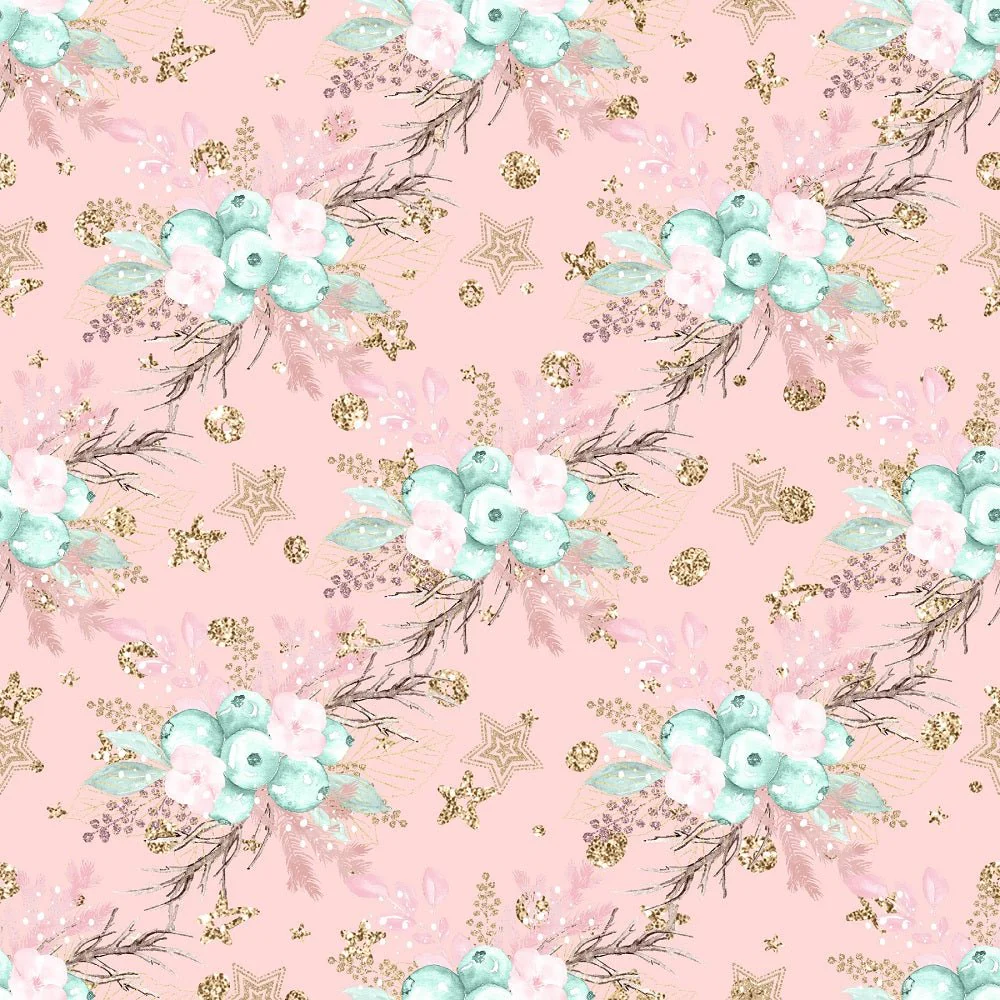 Hello Winter Pattern #2 Fabric - Pink